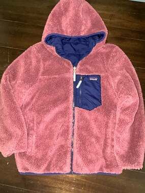 Patagonia Kids' Reversible Ready Freddy Hoody Pink / Navy Blue STY68095
